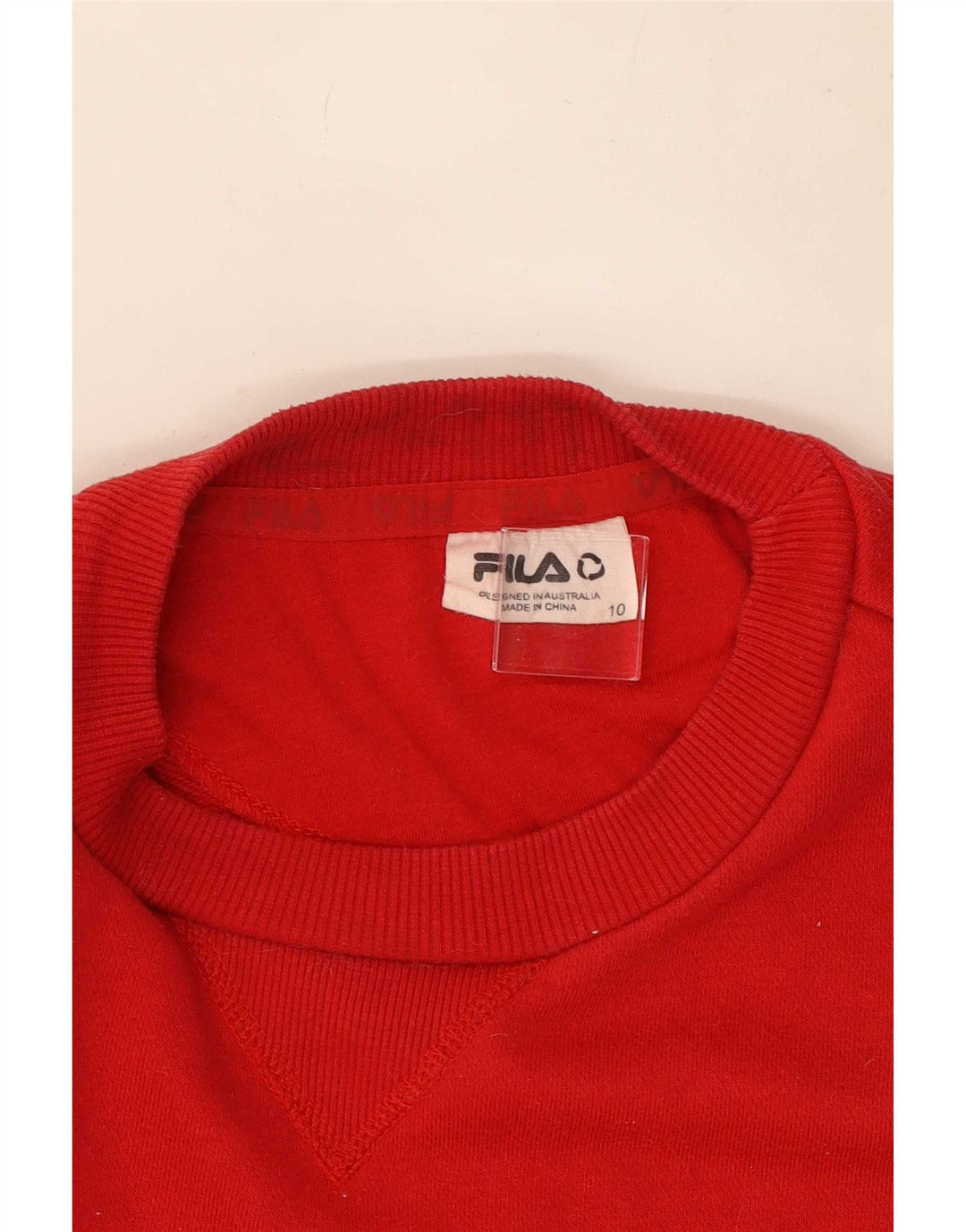 Fila Womens Graphic Sweatshirt Jumper UK 10 Small Red Cotton