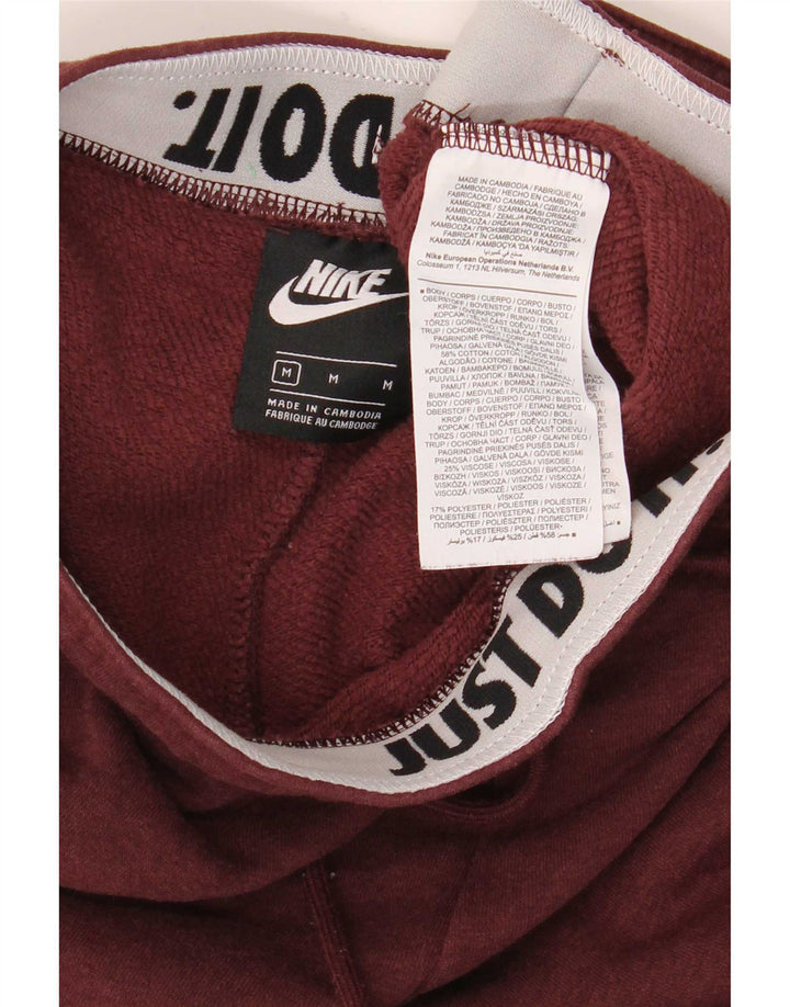 Nike Womens Tracksuit Trousers Joggers UK 14 Medium  Maroon Cotton