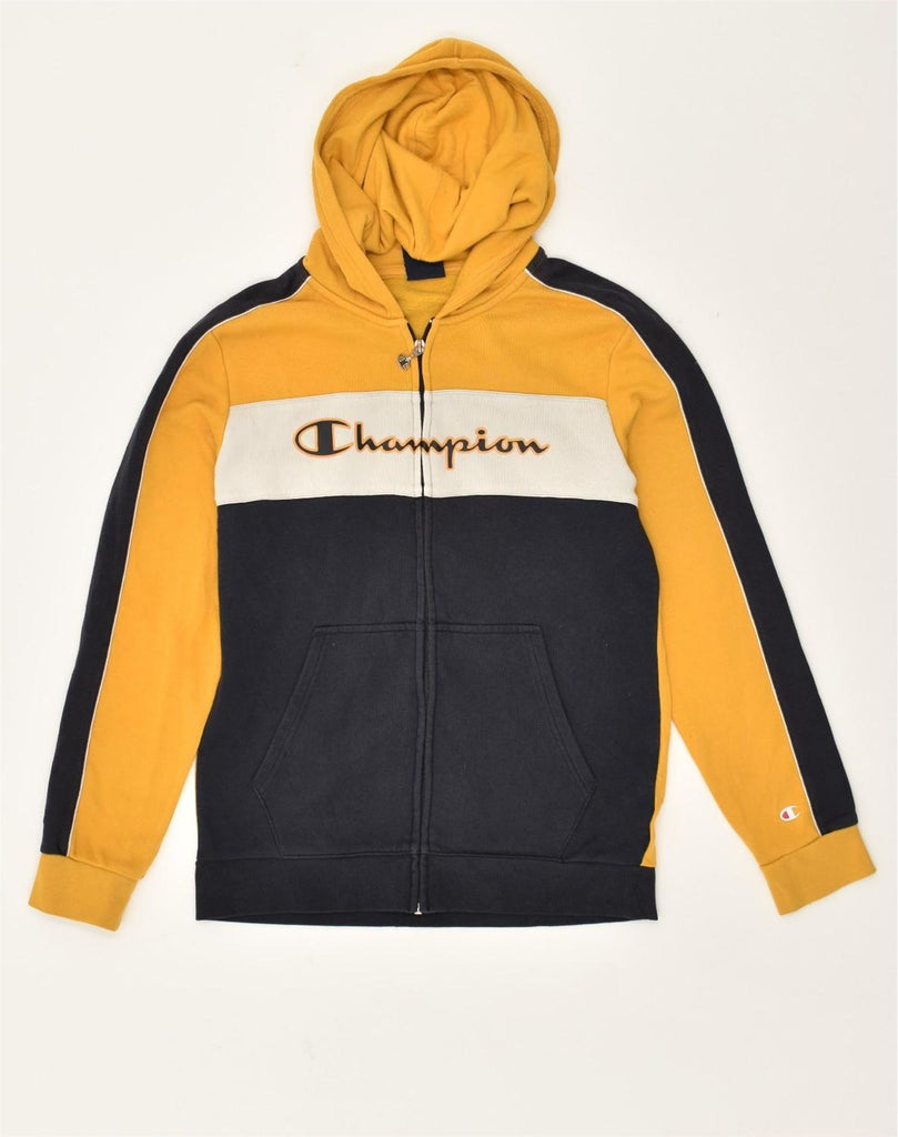 CHAMPION Girls Graphic Zip Hoodie Sweater 13-14 Years XL Yellow | Vintage Champion | Thrift | Second-Hand Champion | Used Clothing | Messina Hembry 