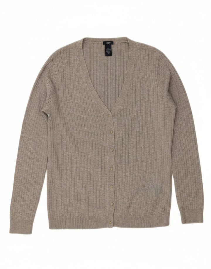 IZOD Womens Cardigan Sweater UK 16 Large Grey Cotton Vintage Izod and Second-Hand Izod from Messina Hembry 