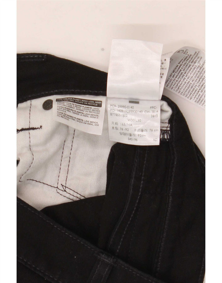 Levi's Mens Straight Jeans W30 L30 Black Cotton