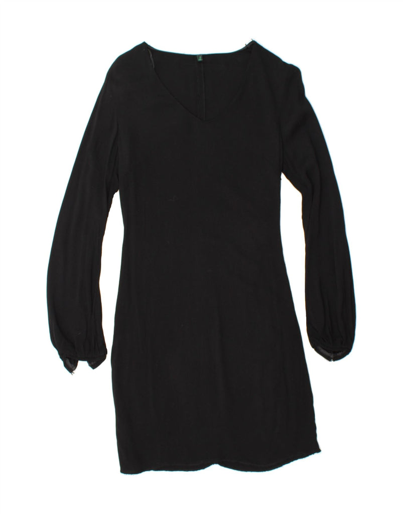 BENETTON Womens A-Line Dress UK 10 Small Black Viscose Vintage Benetton and Second-Hand Benetton from Messina Hembry 