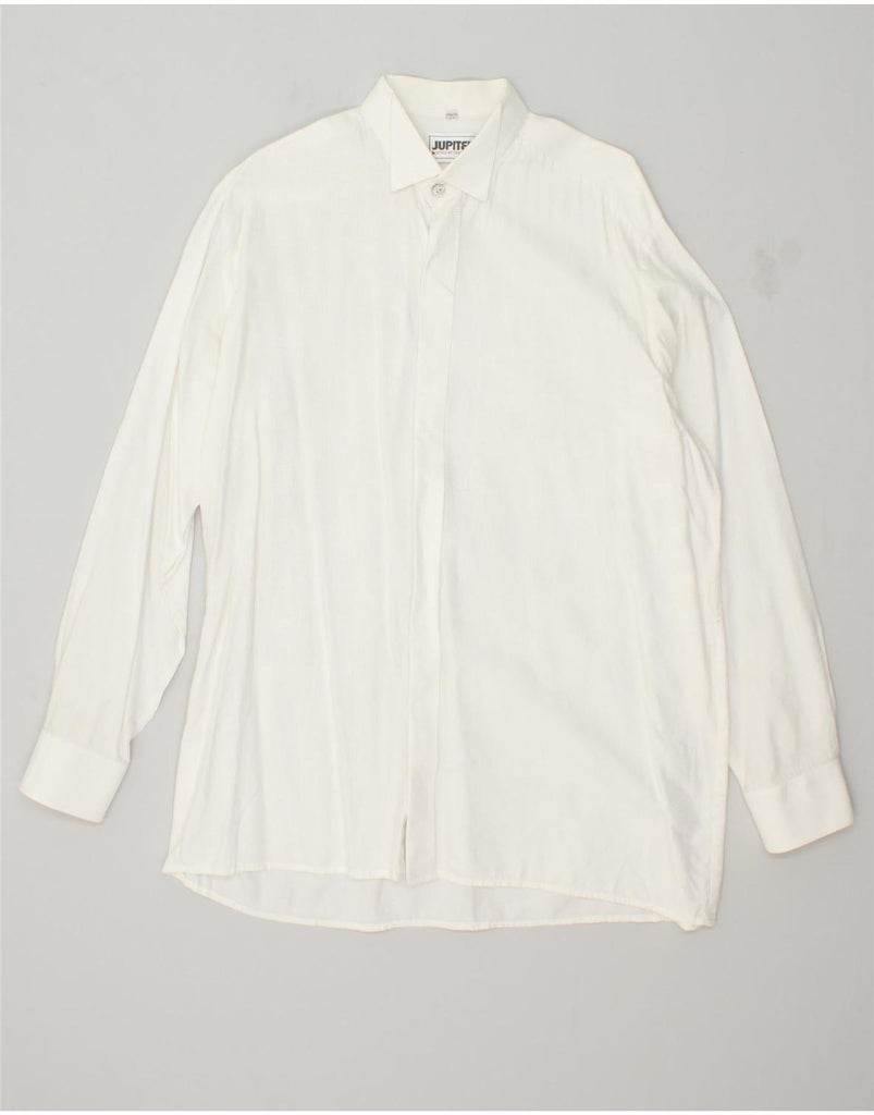 JUPITER Mens Shirt Size 42 Large White Cotton | Vintage Jupiter | Thrift | Second-Hand Jupiter | Used Clothing | Messina Hembry 