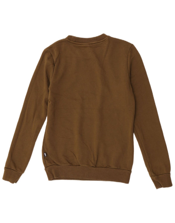 Puma Womens Sweatshirt Jumper UK 6 XS Khaki Cotton