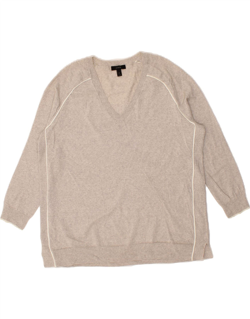 J. CREW Womens V-Neck Jumper Sweater UK 14 Medium Grey Vintage J. Crew and Second-Hand J. Crew from Messina Hembry 