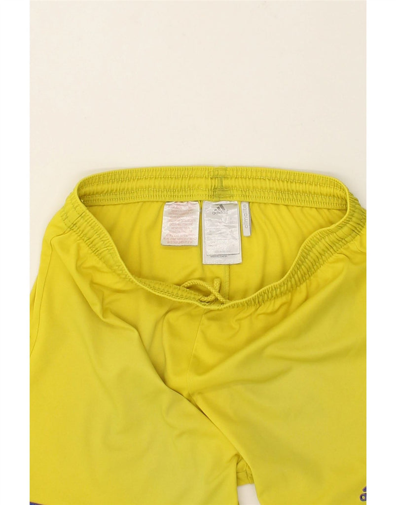 ADIDAS Boys Climalite Sport Shorts 11-12 Years Large Yellow Polyester | Vintage Adidas | Thrift | Second-Hand Adidas | Used Clothing | Messina Hembry 