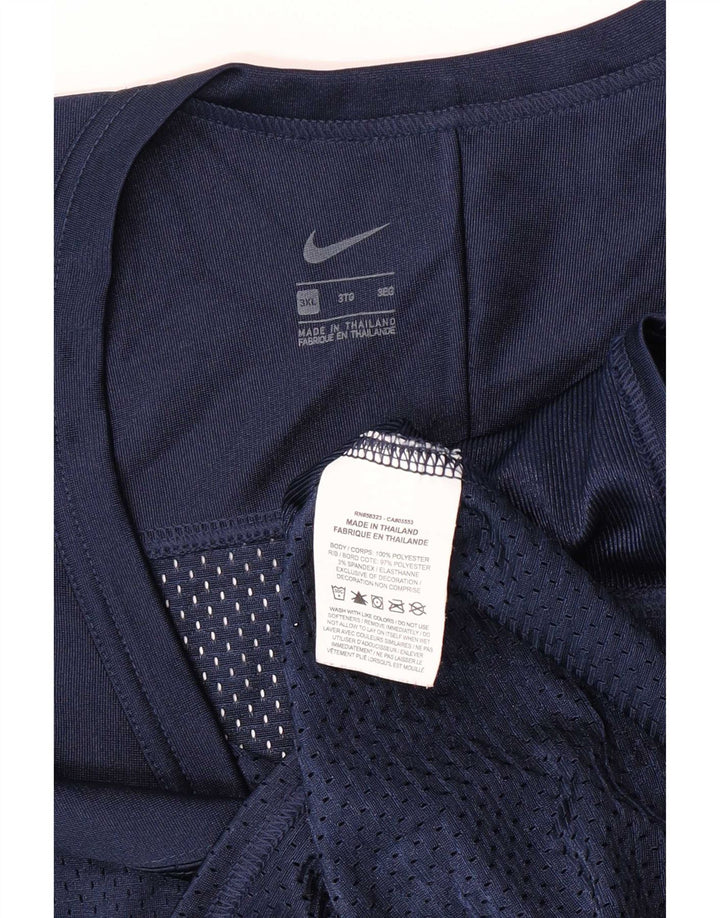 Nike Womens Jersey Top UK 22 3XL Navy Blue Polyester