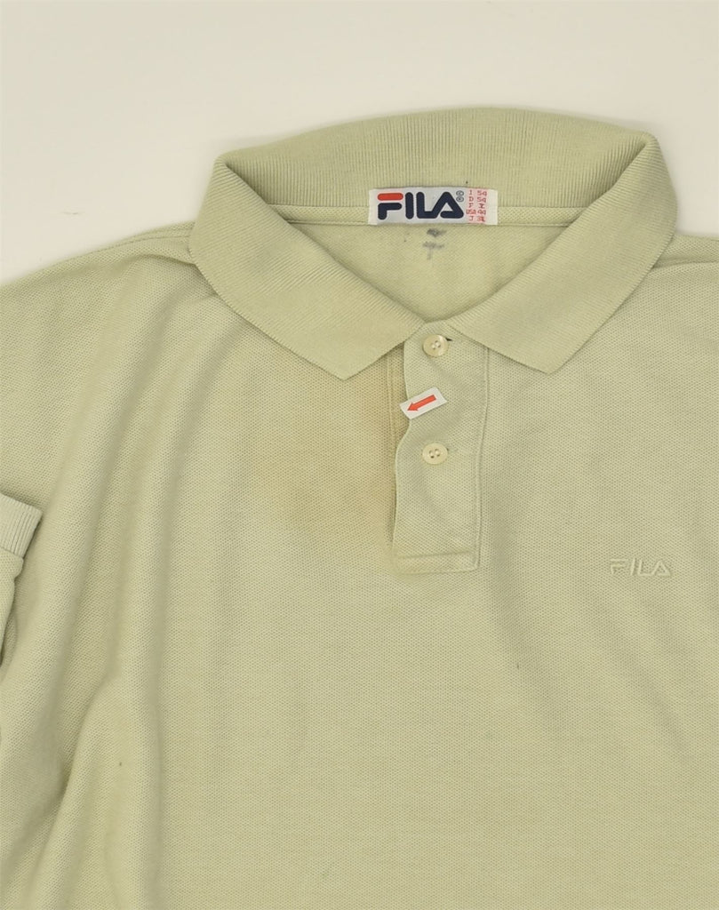 FILA Mens Polo Shirt IT 54 XL Beige Cotton | Vintage Fila | Thrift | Second-Hand Fila | Used Clothing | Messina Hembry 