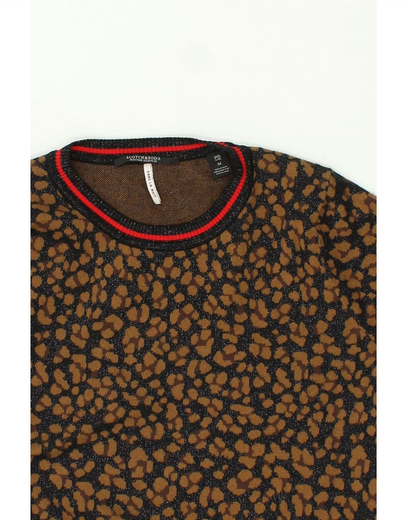 SCOTCH & SODA Womens Crew Neck Jumper Sweater UK 14 Medium Brown Spotted | Vintage Scotch & Soda | Thrift | Second-Hand Scotch & Soda | Used Clothing | Messina Hembry 