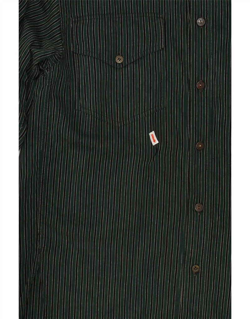 TRUSSARDI Mens Shirt Small Green Striped | Vintage Trussardi | Thrift | Second-Hand Trussardi | Used Clothing | Messina Hembry 