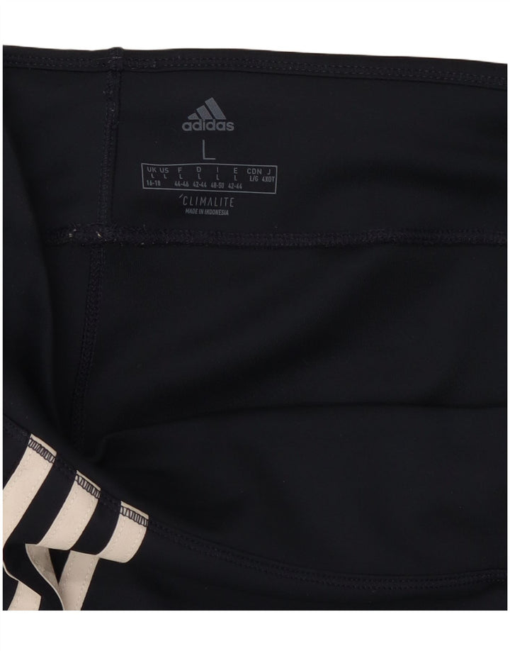 Adidas Womens Climalite Capri Leggings UK 16/18 Large Navy Blue Polyester