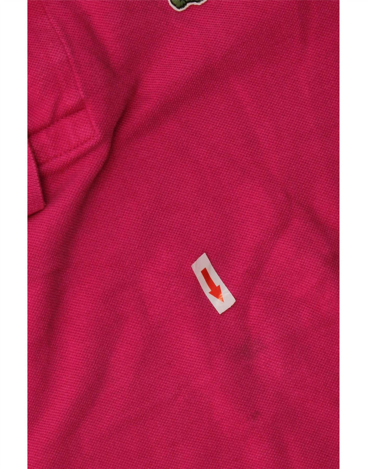 Lacoste Mens Polo Shirt Size 4 Medium Pink Cotton