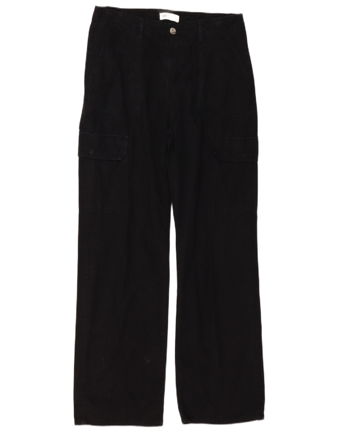ZARA Womens Straight Cargo Trousers EU 40 Medium W30 L31 Black