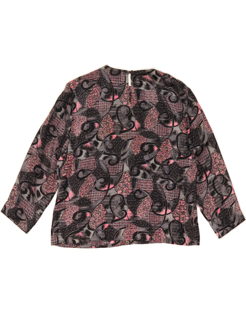 VINTAGE Womens 3/4 Sleeve Blouse Top UK 16 Large Black Paisley Vintage Vintage and Second-Hand Vintage from Messina Hembry 