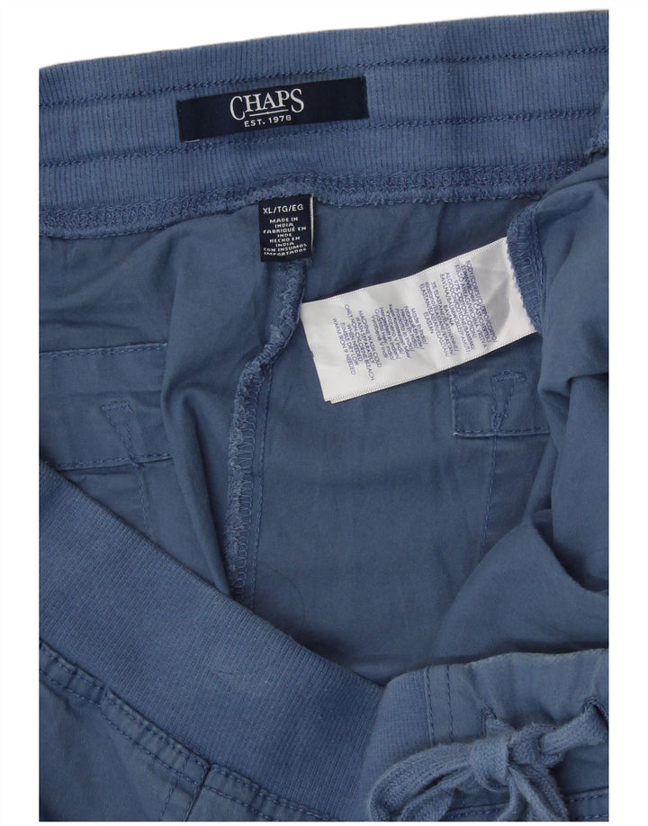 Chaps Womens Capri Tracksuit Trousers UK 18 XL Blue Cotton