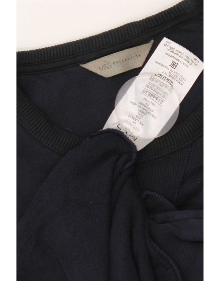 Marks & Spencer Mens Sweatshirt Jumper 2XL Navy Blue Cotton