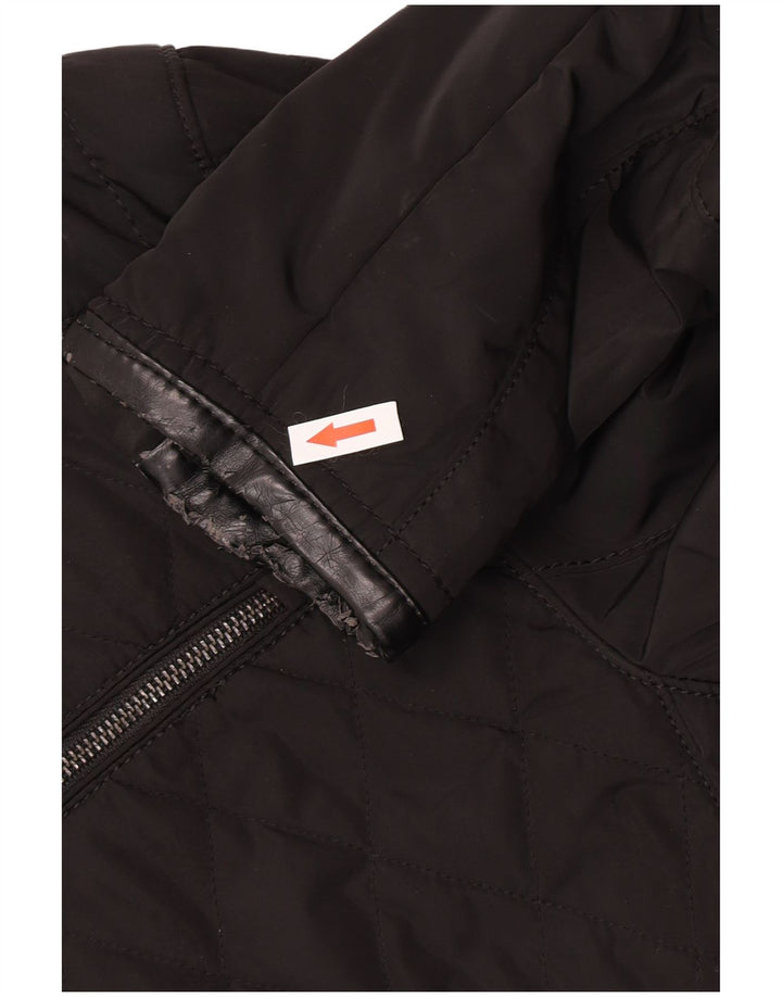 Zara Mens Quilted Jacket UK 40 Large Black Polyester