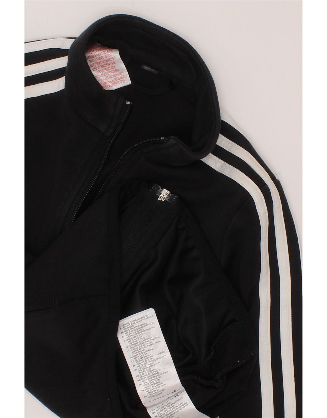 ADIDAS Boys Tracksuit Top Jacket 3-4 Years Black Cotton