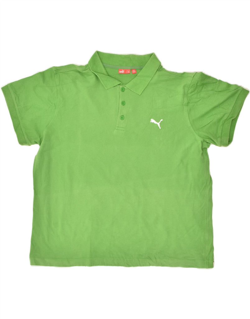 PUMA Mens Polo Shirt XL Green Cotton | Vintage Puma | Thrift | Second-Hand Puma | Used Clothing | Messina Hembry 