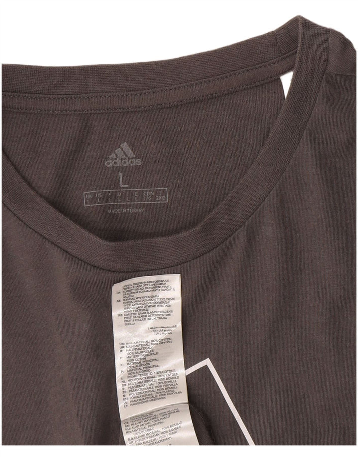 ADIDAS Mens Graphic T-Shirt Top Large Grey Cotton