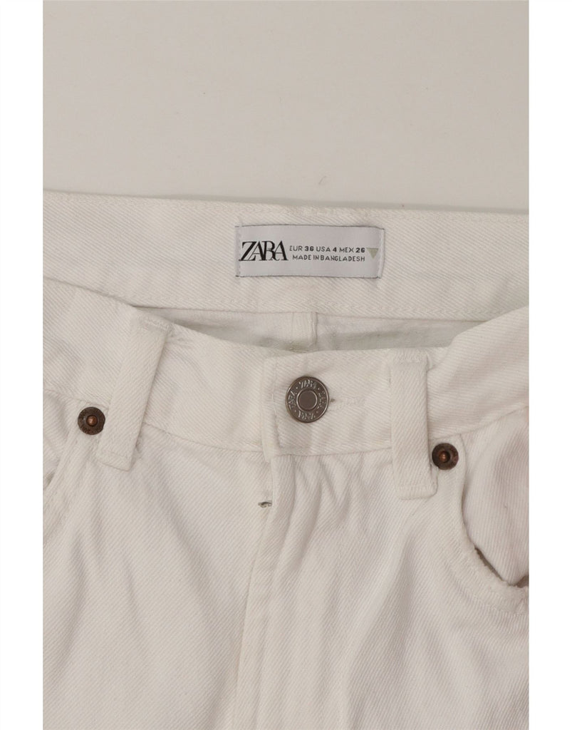 ZARA Womens High Rise Straight Jeans EU 36 XS W26 L31 White Vintage Zara and Second-Hand Zara from Messina Hembry 