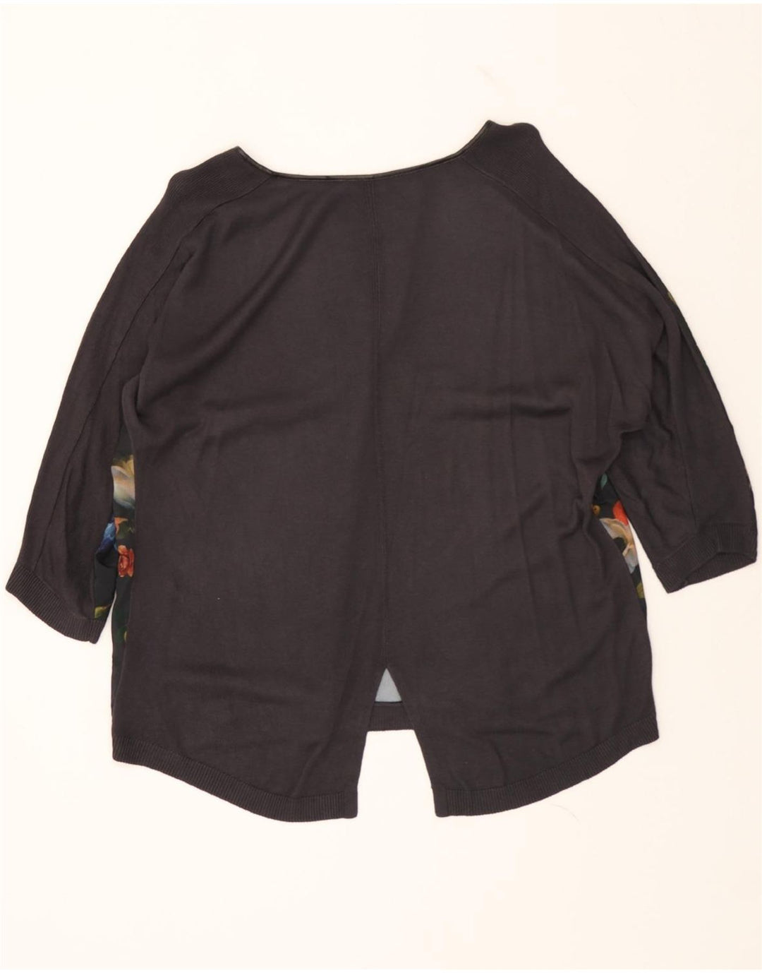 OASIS Womens 3/4 Sleeve Oversized Blouse Top UK 16 Large Black Floral Vintage Oasis and Second-Hand Oasis from Messina Hembry 