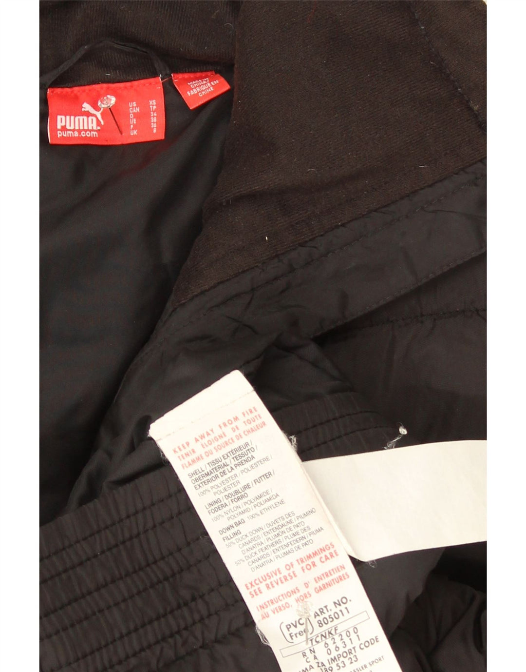 Puma Womens Padded Gilet UK 6 XS Black Polyester