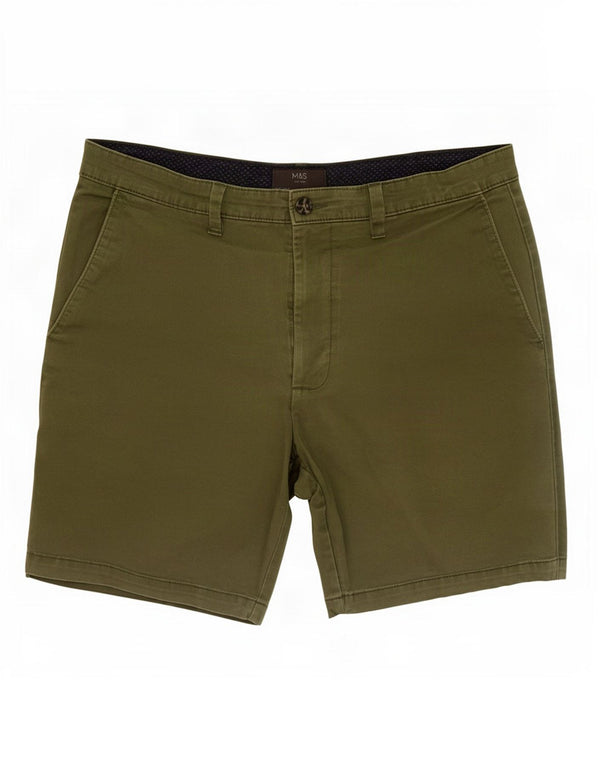 Marks & Spencer Womens Chino Shorts W34 Large Green Cotton