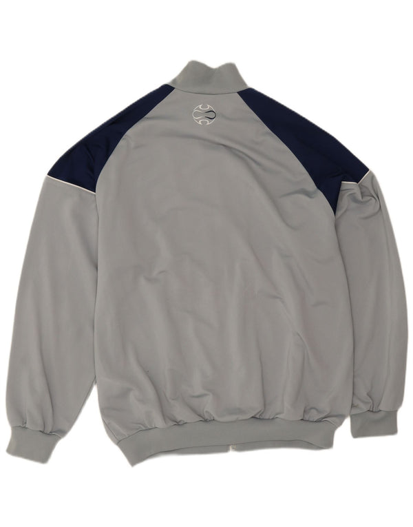 Adidas Mens Tracksuit Top Jacket UK 42/44 Large Grey Colourblock Polyester