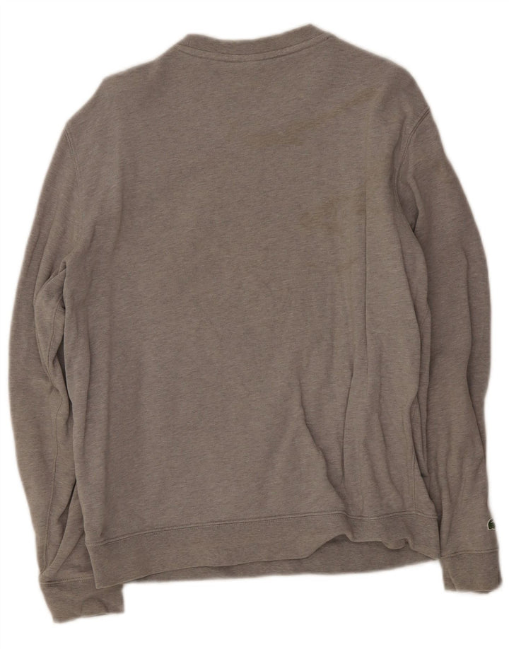 Lacoste Mens Graphic Sweatshirt Jumper Size 5 Large Grey Cotton