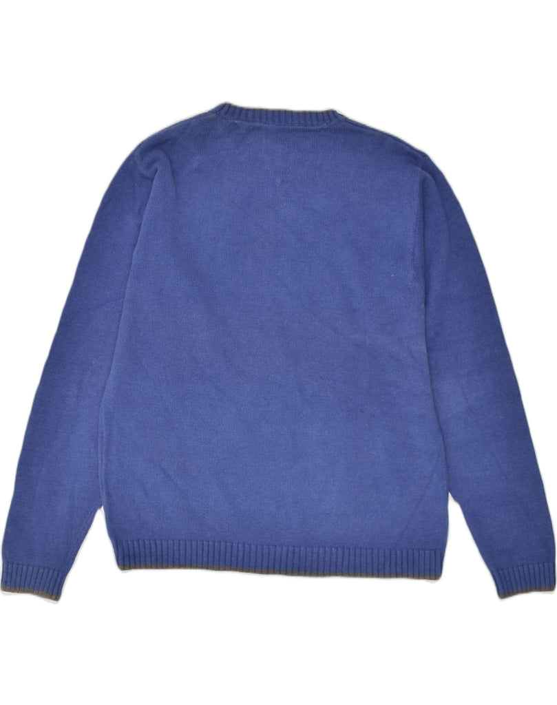 TOMMY HILFIGER Mens Crew Neck Jumper Sweater Large Blue Wool | Vintage Tommy Hilfiger | Thrift | Second-Hand Tommy Hilfiger | Used Clothing | Messina Hembry 