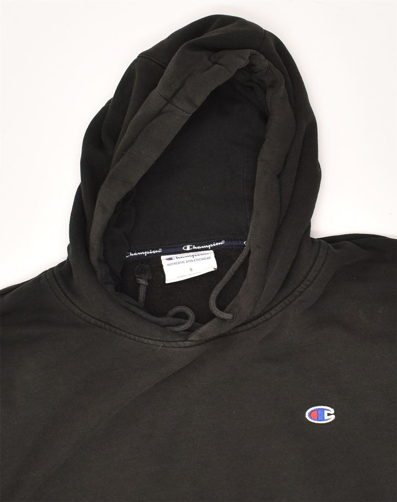 CHAMPION Mens Hoodie Jumper Small Black Cotton | Vintage Champion | Thrift | Second-Hand Champion | Used Clothing | Messina Hembry 