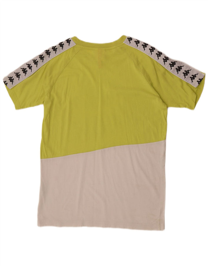 Kappa Mens Graphic T-Shirt Top Medium Green Colourblock Cotton