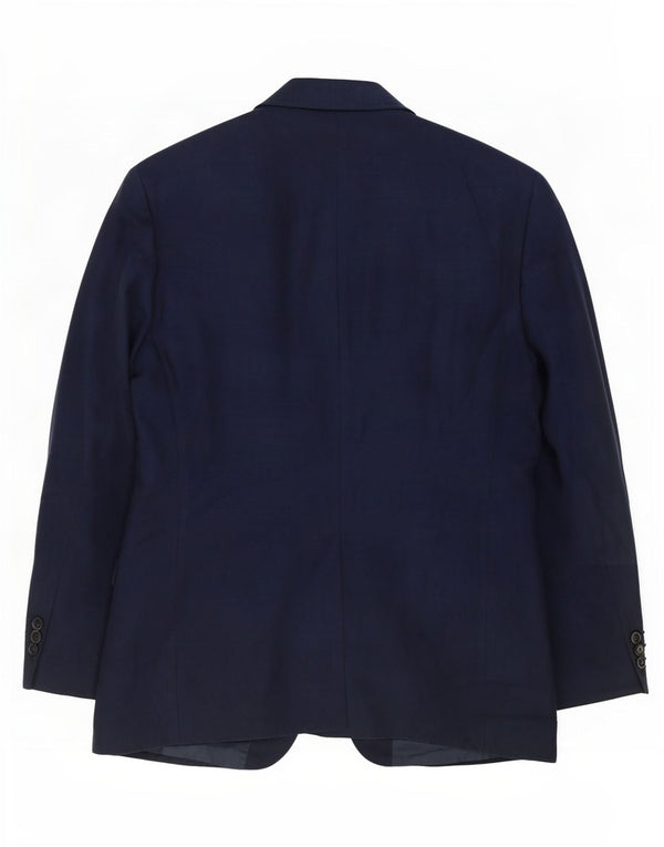 Marks & Spencer Mens 2 Button Blazer Jacket UK 42 Large Navy Blue Cotton