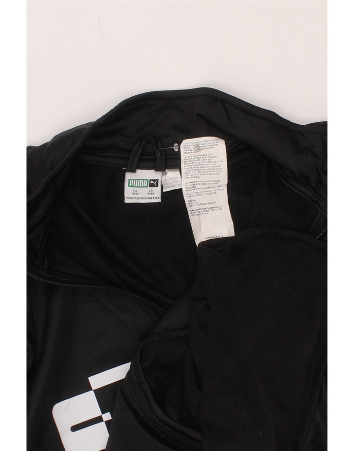 Puma Boys Graphic Tracksuit Top Jacket 7-8 Years Small Black Polyester