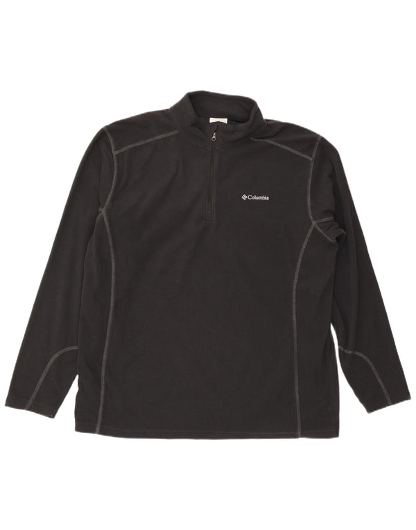 Columbia Mens Zip Neck Fleece Jumper XL Grey Polyester