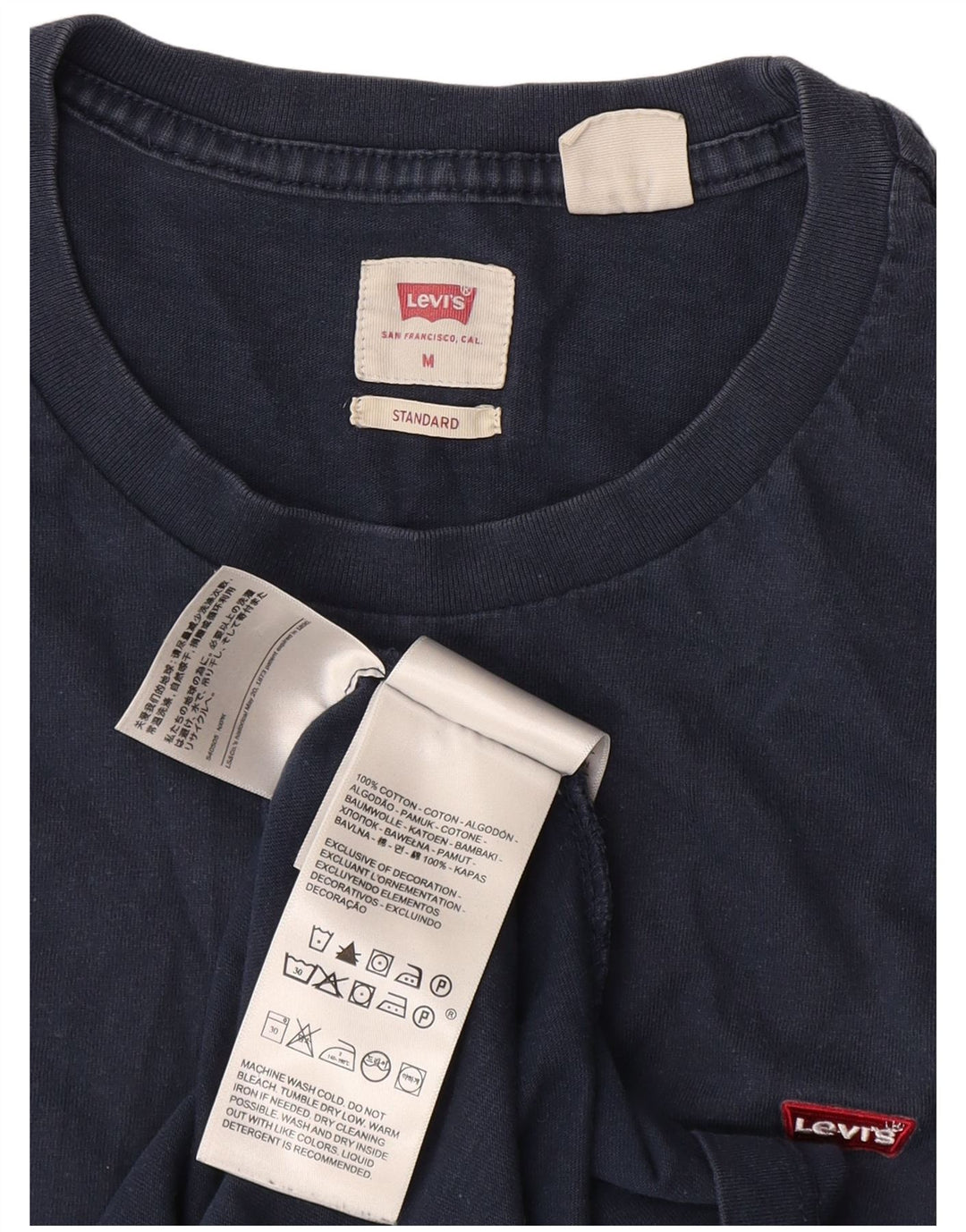Levi's Mens Standard T-Shirt Top Medium Navy Blue Cotton