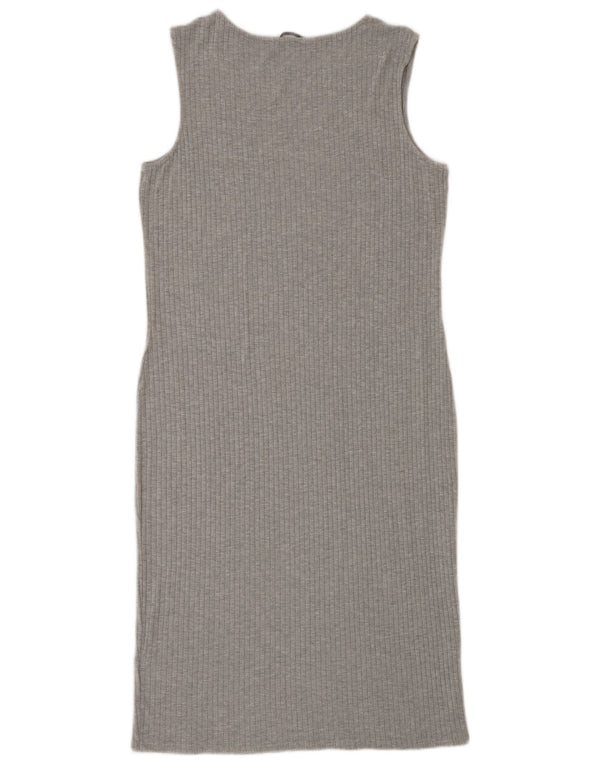 Marks & Spencer Womens Sleeveless Bodycon Dress UK 12 Medium Grey Viscose