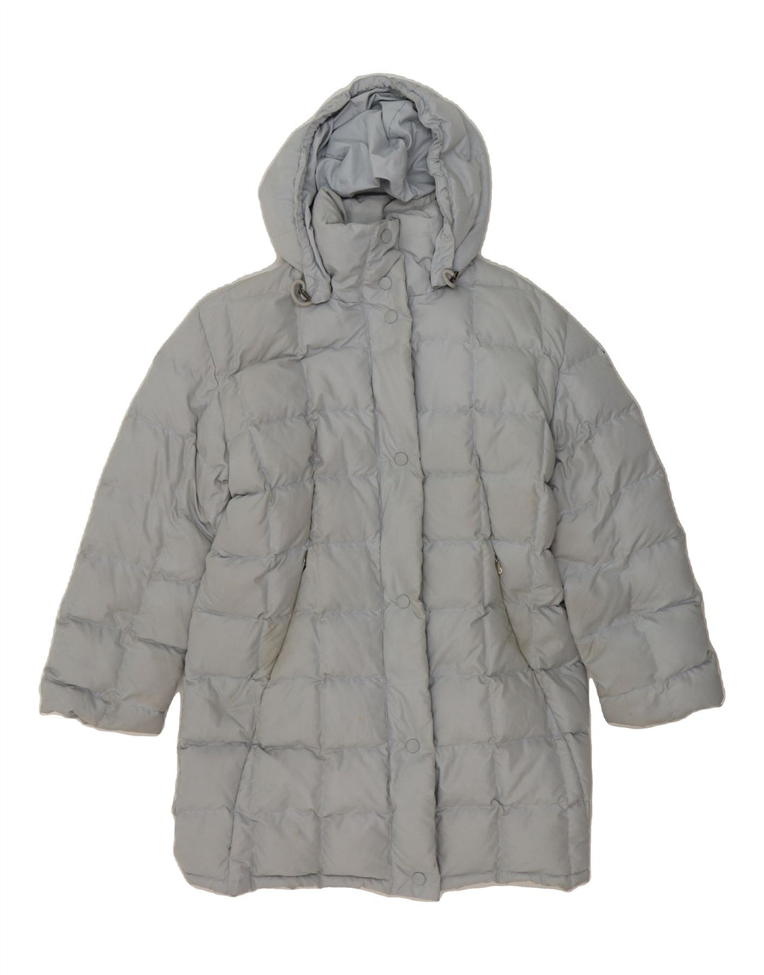 GEOSPIRIT Womens Hooded Padded Coat IT 44 Medium Grey Polyester Vintage Geospirit and Second-Hand Geospirit from Messina Hembry 