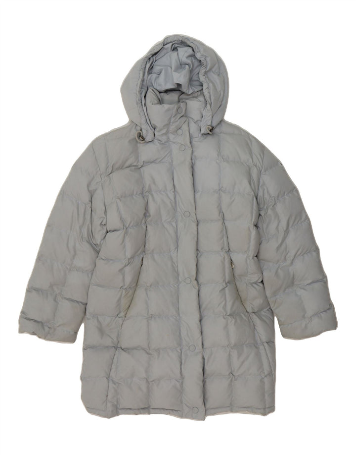 GEOSPIRIT Womens Hooded Padded Coat IT 44 Medium Grey Polyester Vintage Geospirit and Second-Hand Geospirit from Messina Hembry 
