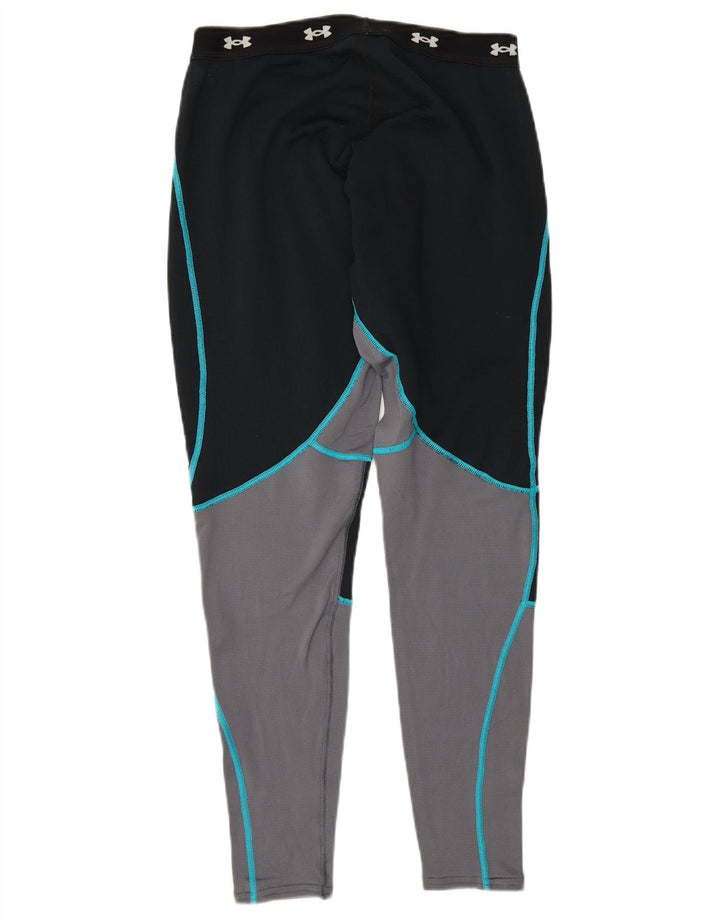 Under Armour Womens Graphic Leggings UK 12 Medium Navy Blue Colourblock