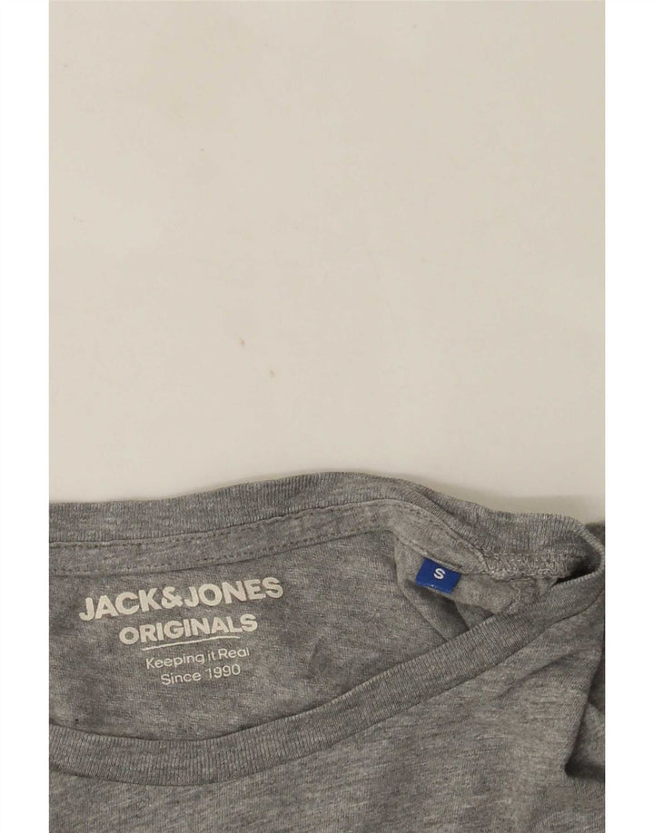 Jack & Jones Mens T-Shirt Top Small Grey Colourblock