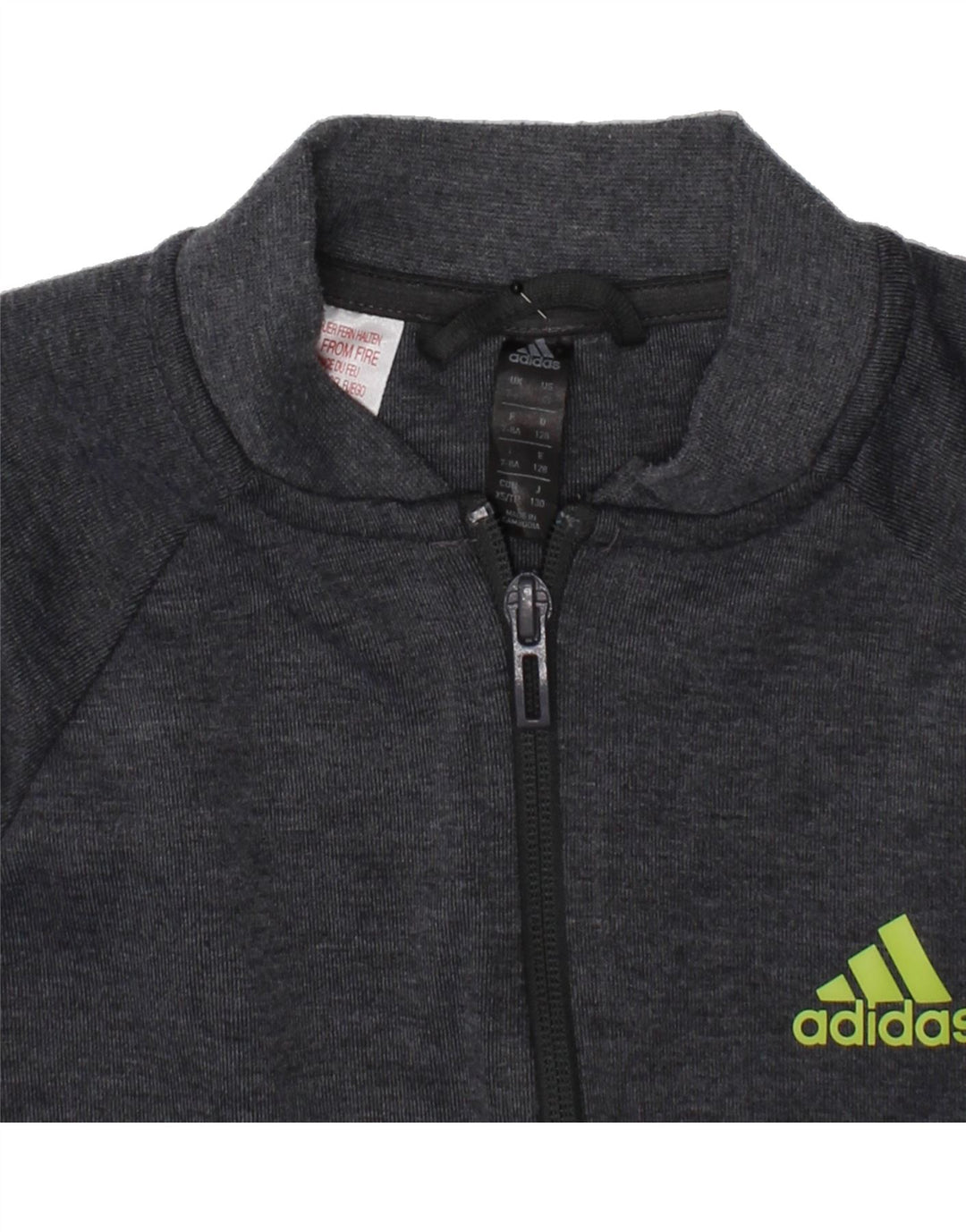 ADIDAS Boys Tracksuit Top Jacket 7-8 Years Grey Cotton Vintage Adidas and Second-Hand Adidas from Messina Hembry 