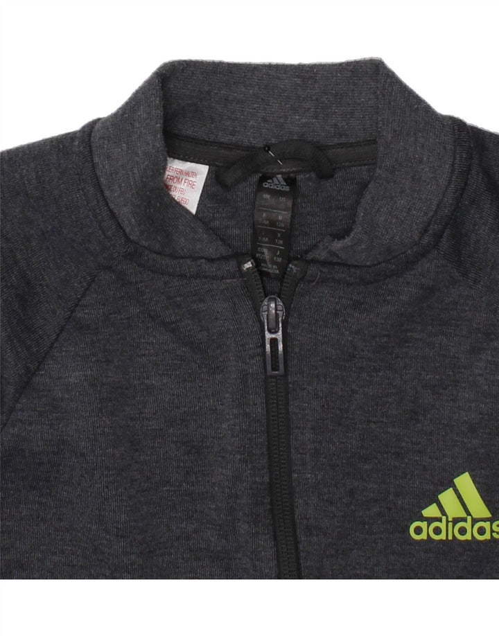 ADIDAS Boys Tracksuit Top Jacket 7-8 Years Grey Cotton Vintage Adidas and Second-Hand Adidas from Messina Hembry 