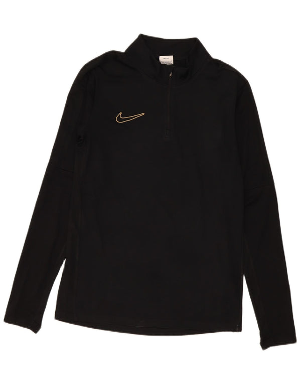 Nike Mens Dri Fit Zip Neck Pullover Tracksuit Top Small Black Polyester