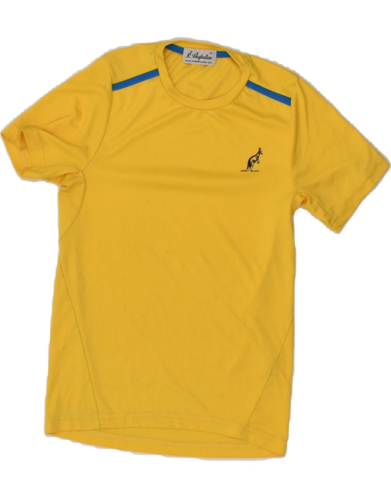 AUSTRALIAN L'ALPINA Boys T-Shirt Top 9-10 Years Yellow Polyester | Vintage AUSTRALIAN L'ALPINA | Thrift | Second-Hand AUSTRALIAN L'ALPINA | Used Clothing | Messina Hembry 