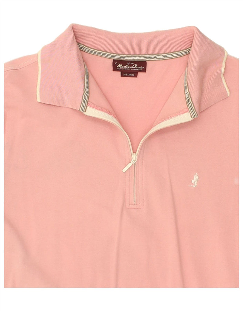 MARLBORO CLASSICS Mens Polo Shirt Medium Pink Cotton Vintage Marlboro Classics and Second-Hand Marlboro Classics from Messina Hembry 