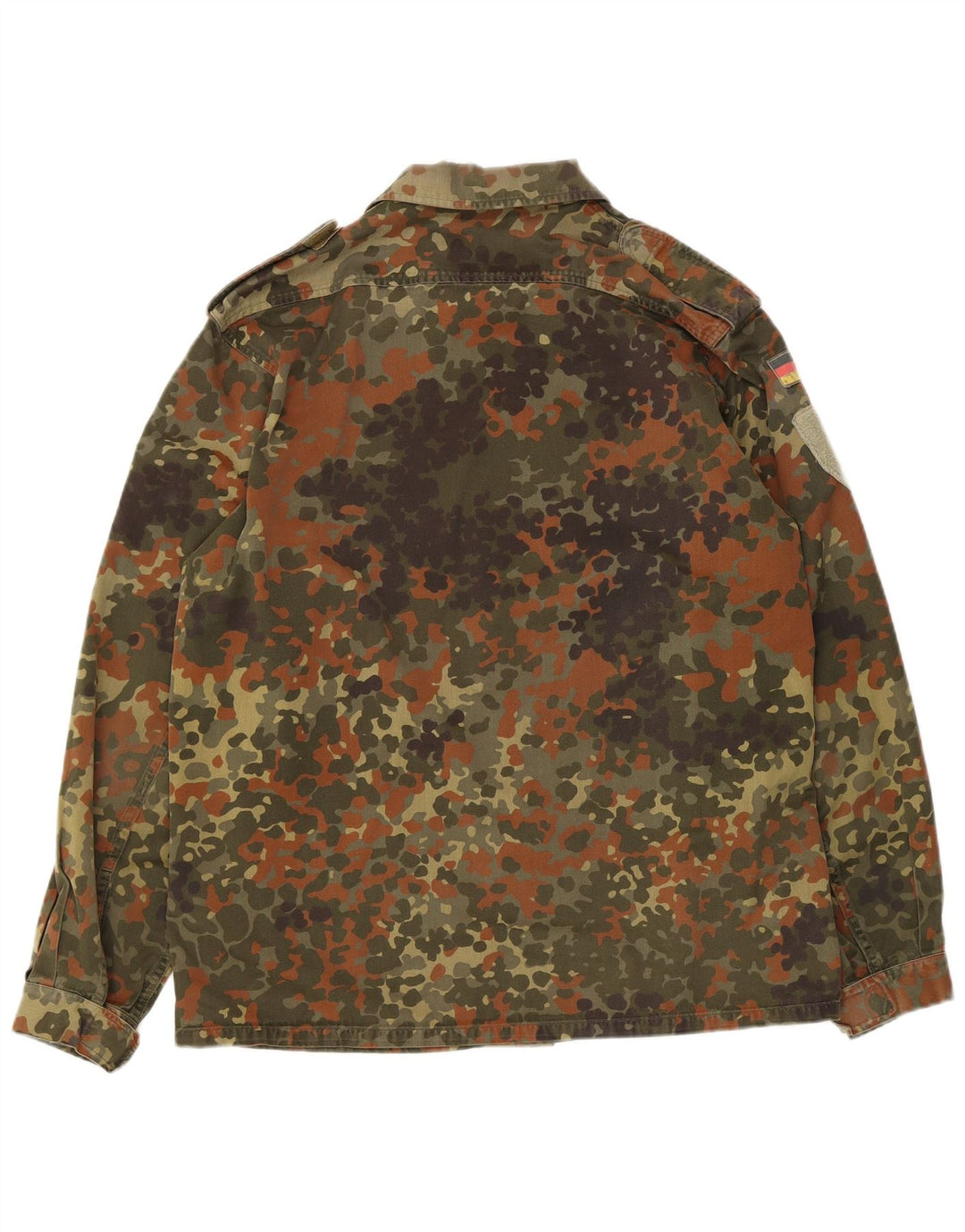 Vintage Mens Military Jacket UK 38 Medium Khaki Camouflage Cotton