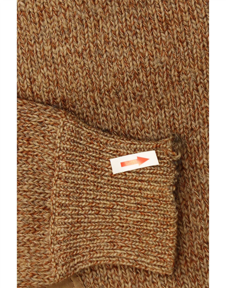 Vintage Mens Crew Neck Jumper Sweater Large Beige Flecked