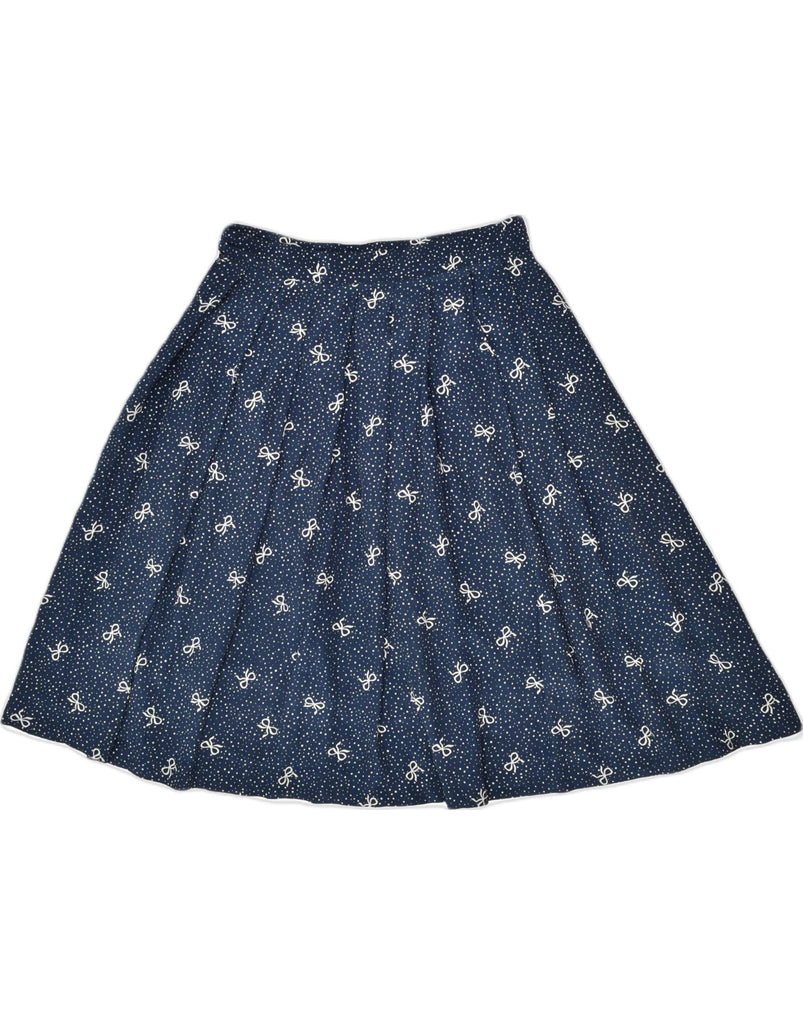 VINTAGE Womens Pleated Skirt  W26 Small Navy Blue Spotted | Vintage | Thrift | Second-Hand | Used Clothing | Messina Hembry 